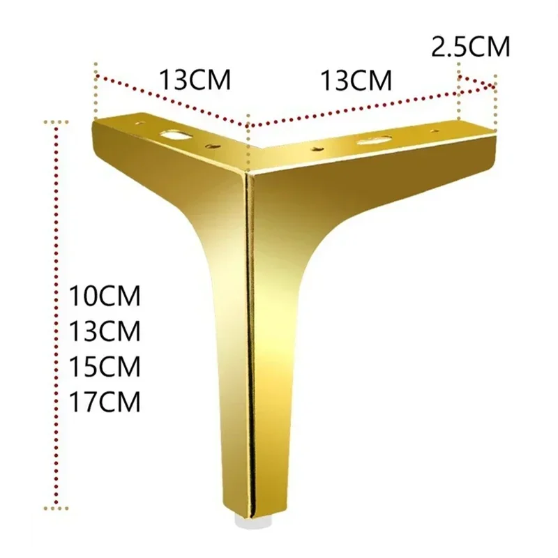 الذهب نمط 4 قطعة/المجموعة 10/13/15/17 سنتيمتر أرجل قطع الأثاث المنزلية الفاخرة الثقيلة أريكة معدنية قدم الجدول كرسي مكتب الأثاث الأجهزة #2