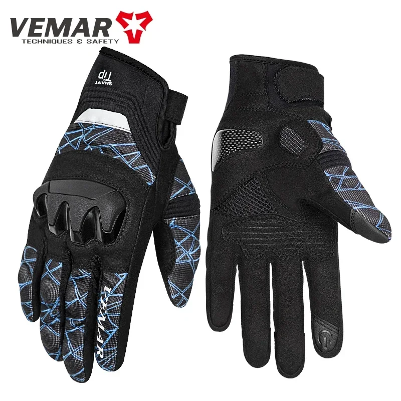 VEMAR Gloves Motorcycle Cycling Riding Outdoor Sports Carbon Fiber Protector Breathable Gant Moto Mountain Bike Luvas Motocross