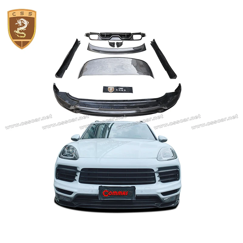 

CSSCAR Automobile Parts Fit for 2018-2020 Cayenne Modified Commas Style Car Body kit Carbon Fiber Bumper Diffuser Tail Wings