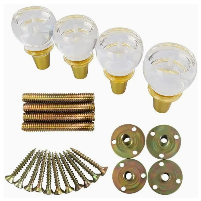 Set of 4 Acrylic Furniture Legs Replacement Sofa Feet Cabinet Modern Clear Decor DIY Legs Classical Style