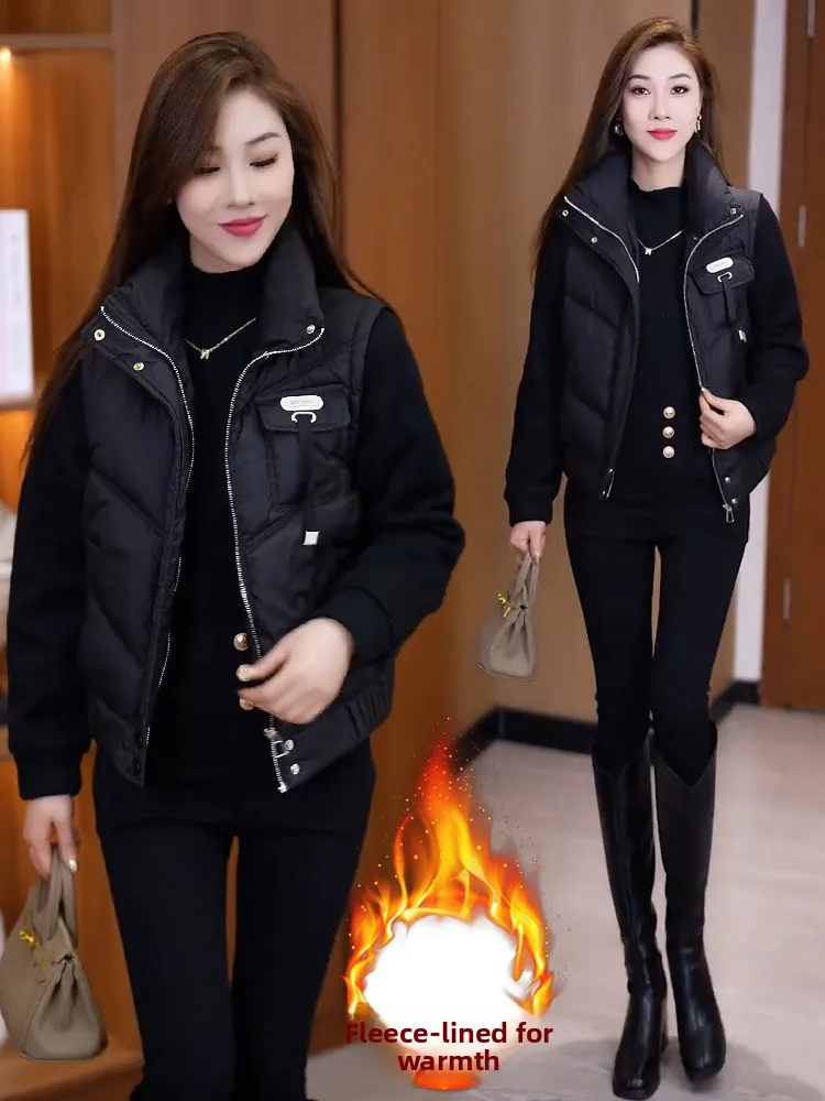 

Женская хлопковая куртка Thiened Down Jaet, зимний сезон 2022, модный тренд, теплая подкладка Fce, корейский свободный крой, длинный све