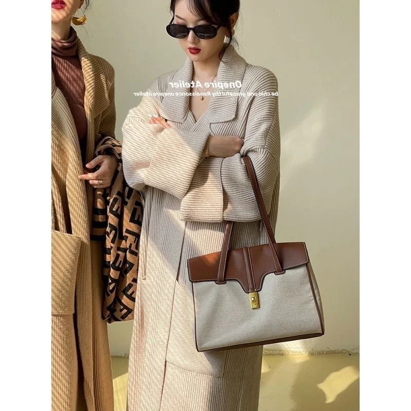 

Mid-Long Cardigans Navy Blue Womens Spring Raglan Bow Lace-Ups Turtlneck Relaxed Hollow-Out All-Matched Vacation Ribbing Vintage