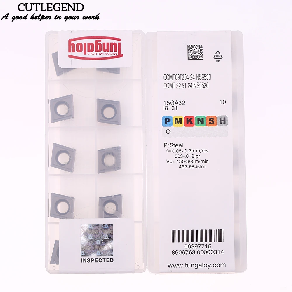 Imagem -02 - Tungaloy Carbide Turning Insere 100 Original Ccmt Ccmt09t304 Ccmt060204 Ccmt060202 Ccmt09t302 Ccmt09t308 ps Ns9530