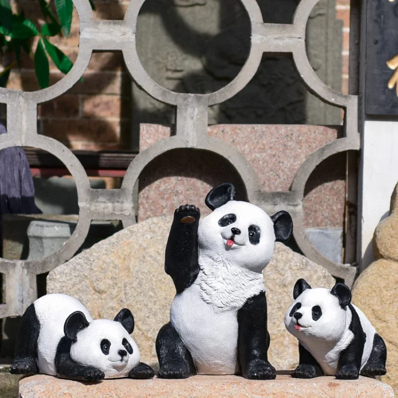 

Outdoor Courtyard Garden Decoration Simulation Panda Sculpture Lawn Landscaping Garden Kindergarten Animal Crafts Ornaments