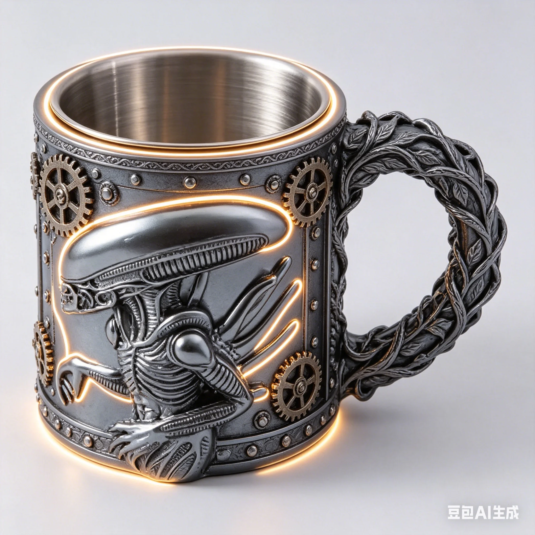 YANG 1PC Xenomorph 3D Flat Heat Transfer Alien Coffee Mug - New Design for Home And Office Decor