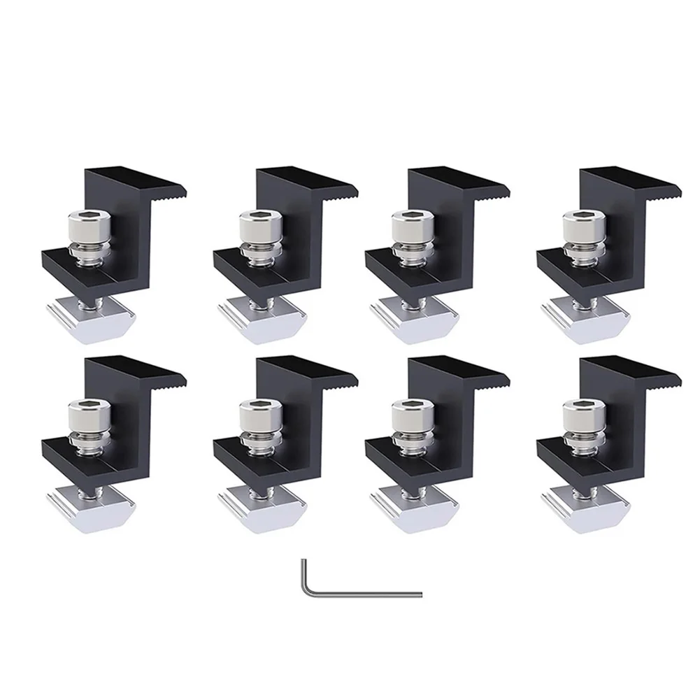 Convenient Solar Panel Clamp Holder Reliable Attachment Suitable for Various Surfaces 8pcs with M8 Slot Wrench
