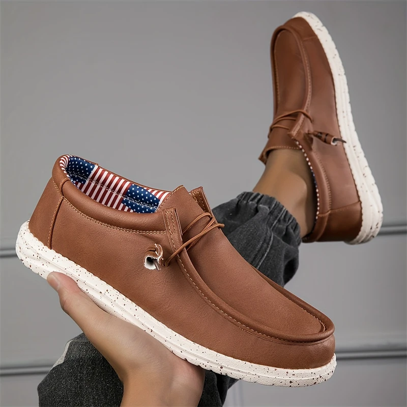 Trendige blaue Herren-Loafer in großen Größen 49 50, bequeme, leichte Slip-on-Flachschuhe, Herren-Mokassins, Leder-Freizeitschuhe für Männer. – Detail 10