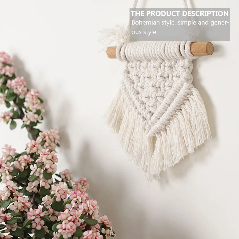3Pcs Bohemian Tapestry Wall Hanging Decor Woven Cotton Macrame Mini Tapestry for Living Room Bedroom Nursery Studio Home