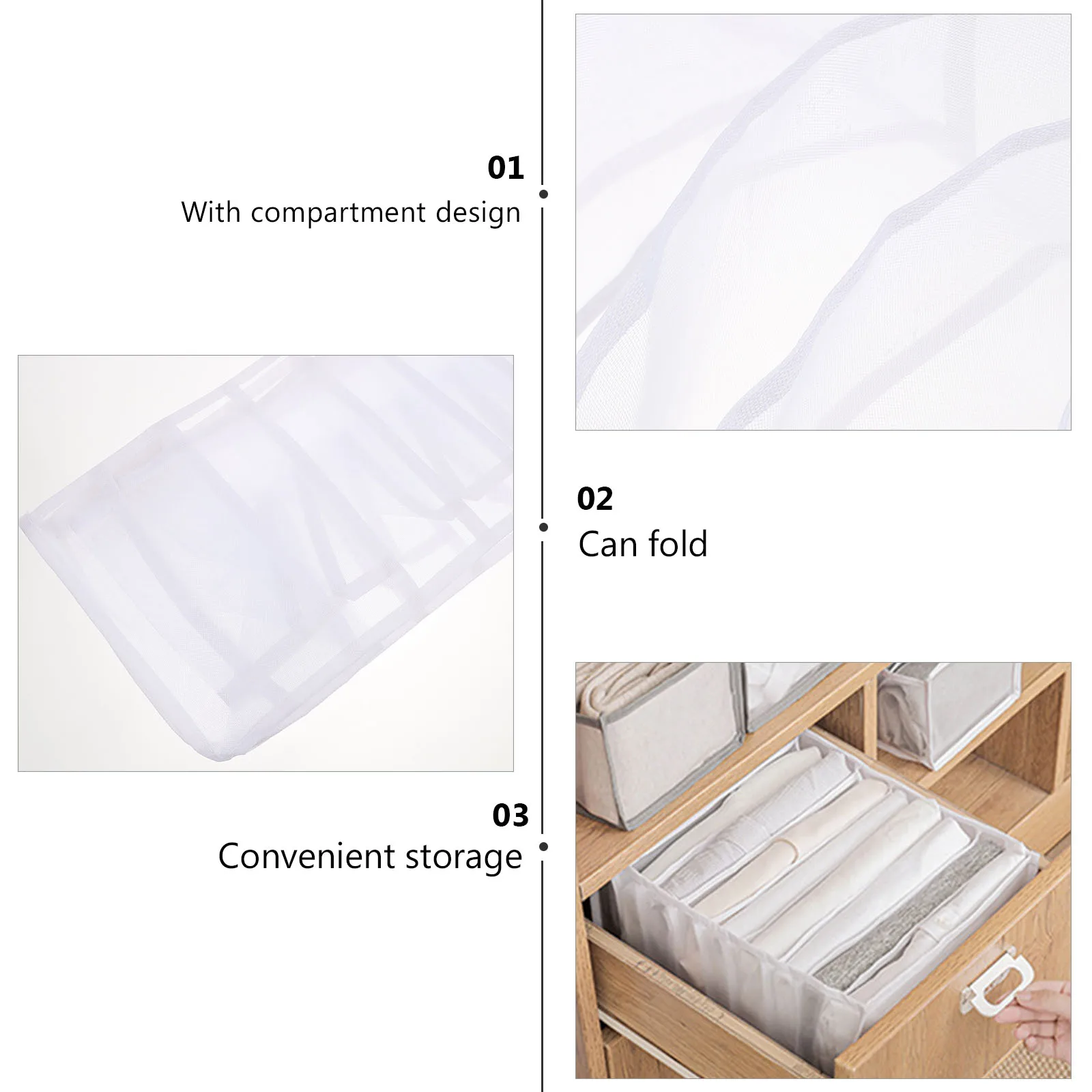 

2pcs Jeans Storage Bag Multi-grid Clothing Organizer Drawer Box Fabric For Wardrobe Closet Socks Clothes Large Capacity