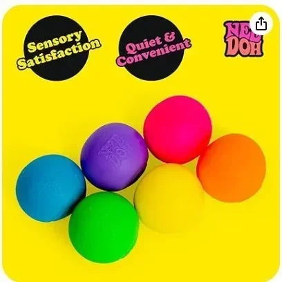 Schylling Rainbow Teenie Nee Doh Stressbälle, 6 Stück, weiche, dehnbare Spielzeuge zur Angstlinderung, Quetschspielzeuge für Teenager, beruhigende Stimmung – Detail 4