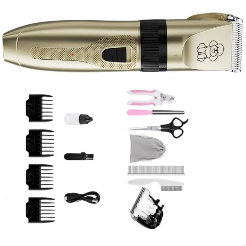 Quiet Pet Hair Cutter Multifunctional Grooming Tool Stainless Steel Ergonomic Design for Dogs Cats Trimming N58D