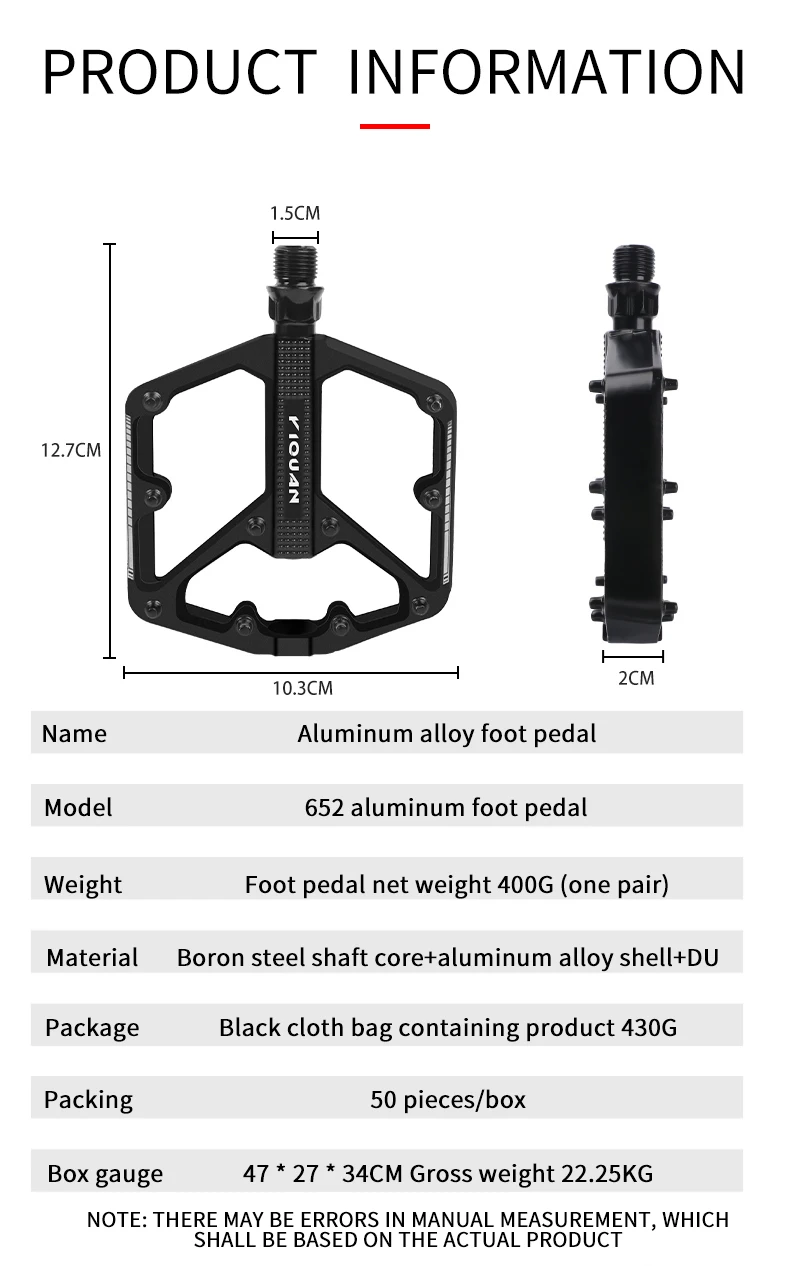 Aluminium-Legierung Fahrradpedale mit Versiegelten DU-Lagern Rutschfeste Plattform für Mountain Road Bike Radsport MTB Fahrradpedal – Detail 2