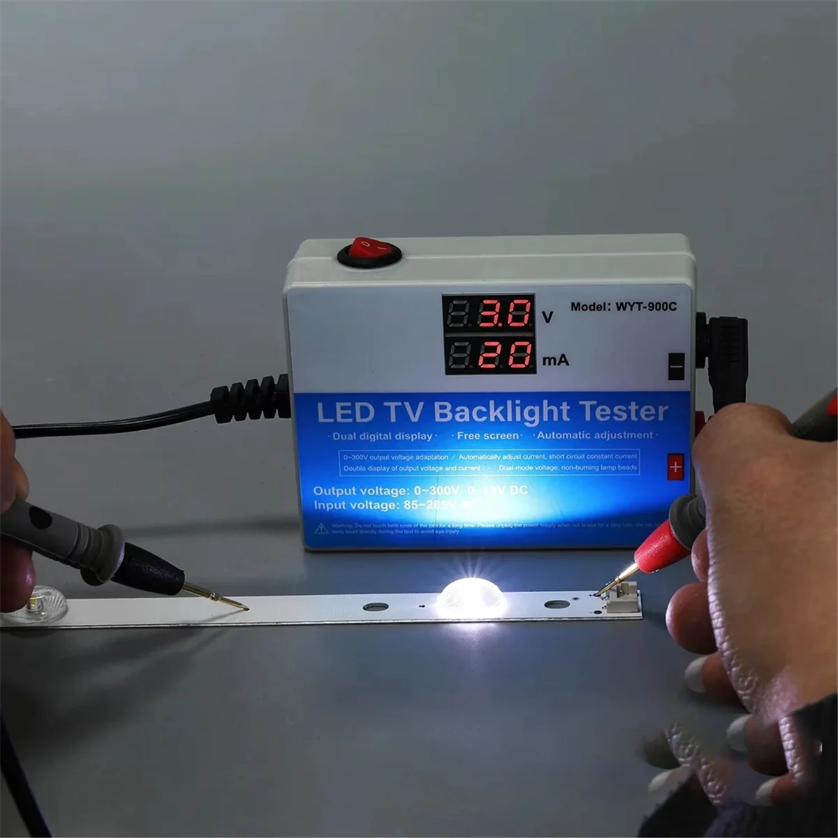 BAAQ Mltifunctional LED Tester 0-300VOutput TV Backlight Strips Beads Current and Voltage Measurement Instruments Crowbar(EU)