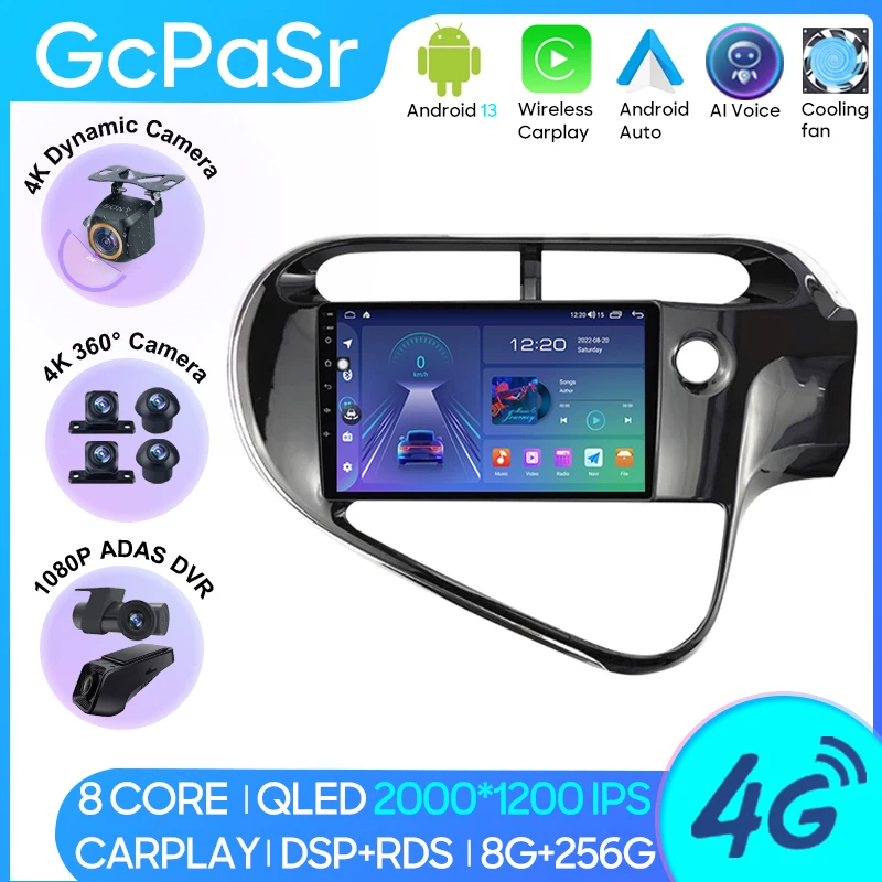 

Car Radio Android 13 For TOYOTA AQUA Prius C 2018 - 2020 Navigation GPS Stereo Auto Screen Multimedia Player No 2din DVD 5G Wifi