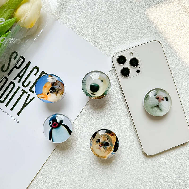 Cartoon Animal Penguin Cat Mobile Phone Bracket Korea Grip Tok Holder Supporter For iPhone Samsung Ring Back Case Grip tok