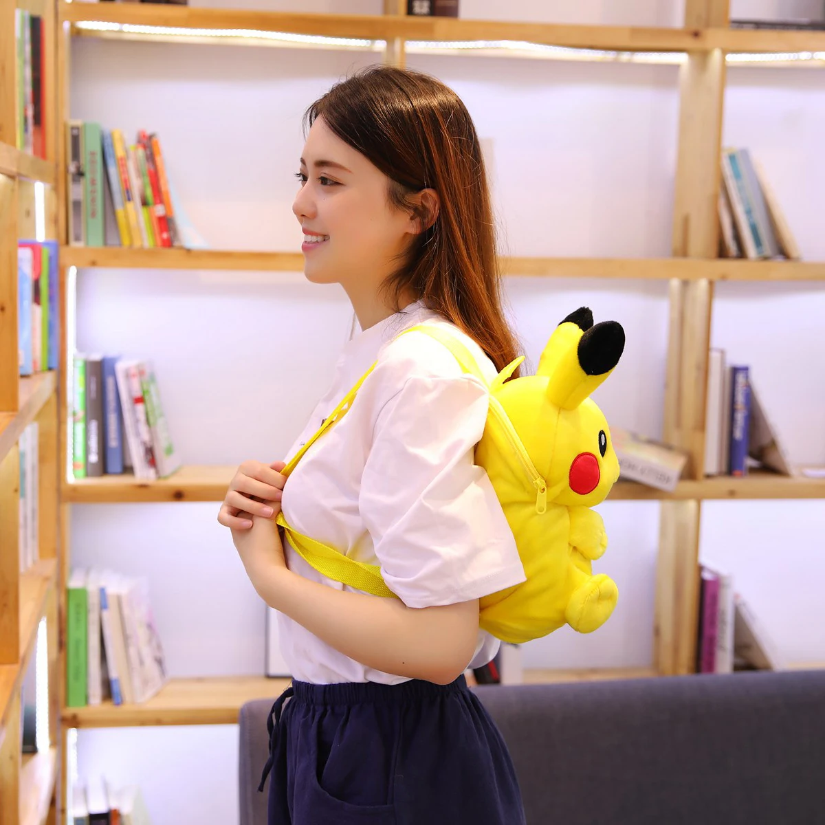 Pikachu Plush Backpack Pokemon Peluche Bag Stuffed Doll Toy Cute Cartoon Image Schoolbag Gift for Kids