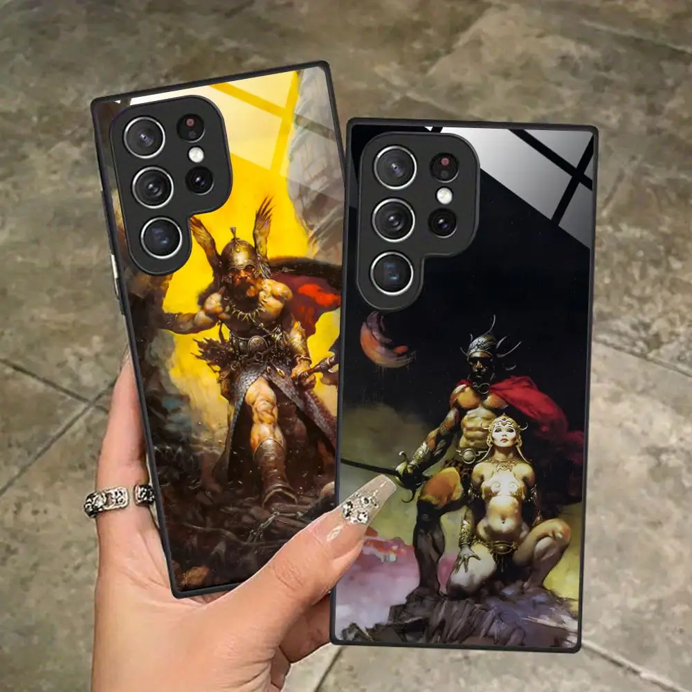 Frank Frazetta Manga Phone Case for Samsung Galaxy A56 55 54 53 52 51 36 35 34 23 16 15 5G Glass Protective Cover