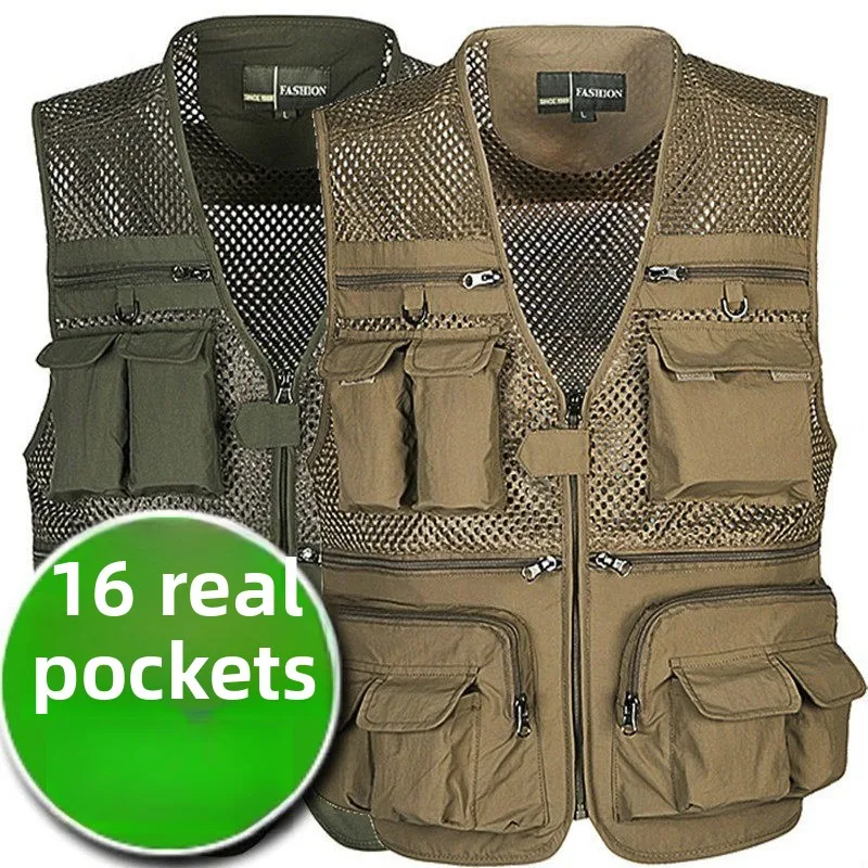 

Summer Thin Mesh Vest Mountaineering Quick-drying Casual Multi-pocket Functional Men's Photography Fishing Vest
