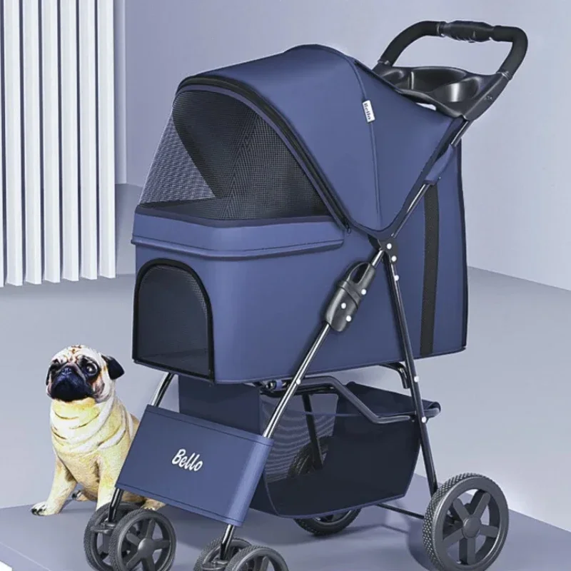 

2023 Pet Dog Stroller Detachable One-Shoulder Handbag Portable Breathable Dog and Cat Trolley Pet BagPet Mobility