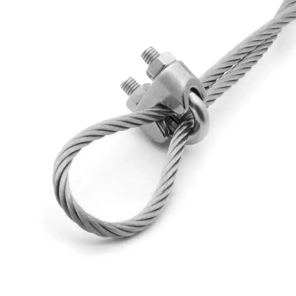 

M2/3/4/5/6/8/10/12/14mm Wire Rope Sleeve Fixing Clip 304 Stainless Steel Cable Clip U Type Hardware Wire Clamp Bolts Rigging