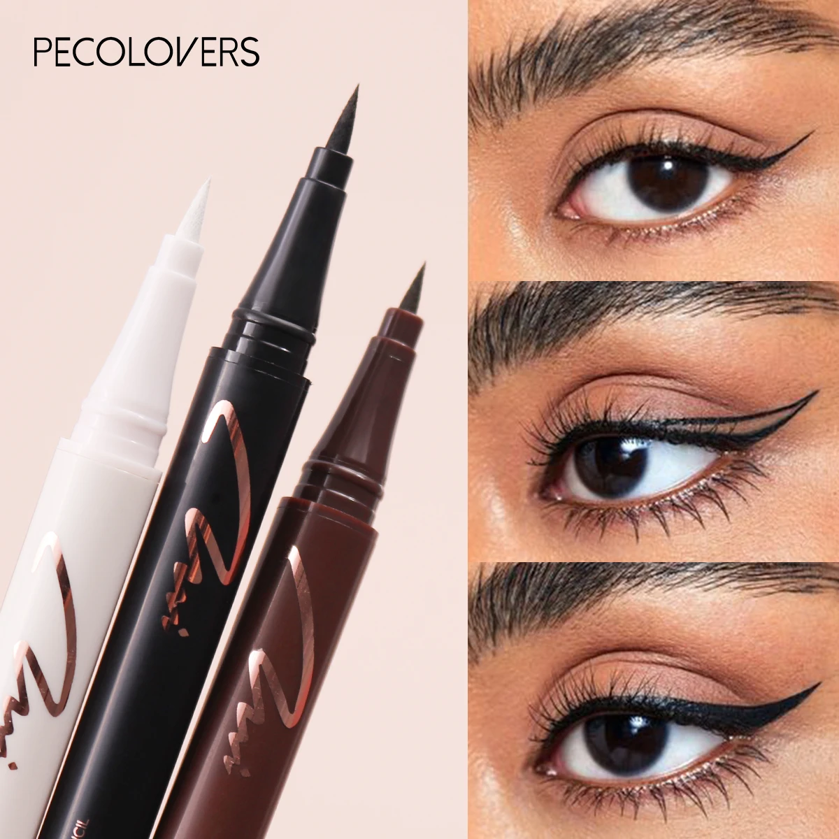 2023 Women 1 Pcs White Eyeliner Liquid Pen Waterproof Long Lasting Quick Drying Smooth Makeup Beauty Matte Eyeliner Eye Pencil