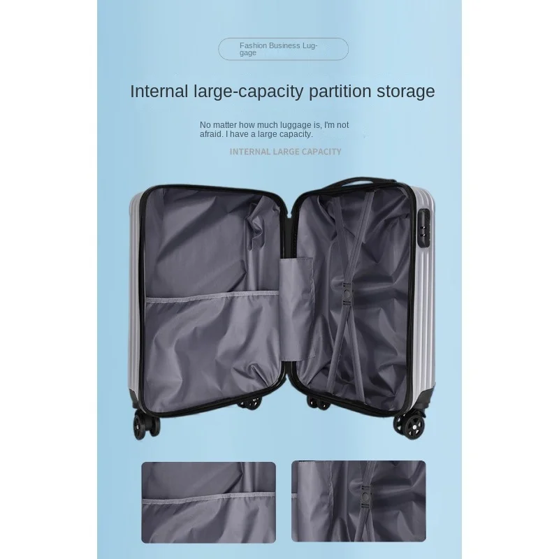 Adult trolley case 20 inch 2024 new password box large capacity solid color anti-collision leisure travel case