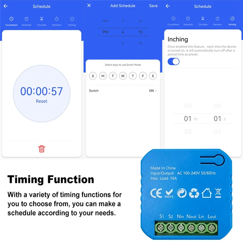 DIGIT-Zigbee Schaltermodul Tuya Smart 2-Wege-Lichtsteuerung Timing Dual Control 16A Energieüberwachung für Google Home Alexa