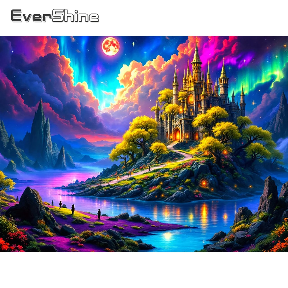 

Evershine алмазная живопись полная квадратная пейзажная картина набор страз вышивка замок ремесленный комплект мозаика декор дерева для дома