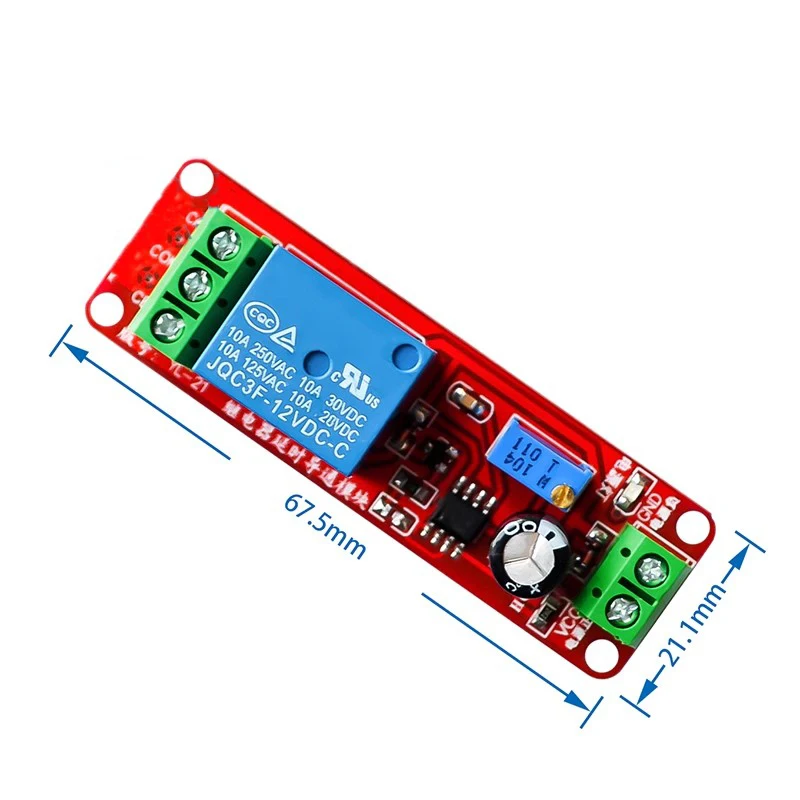 NE555 delay module monostable switch relay delay on-off switch (12V) automotive electrical delay