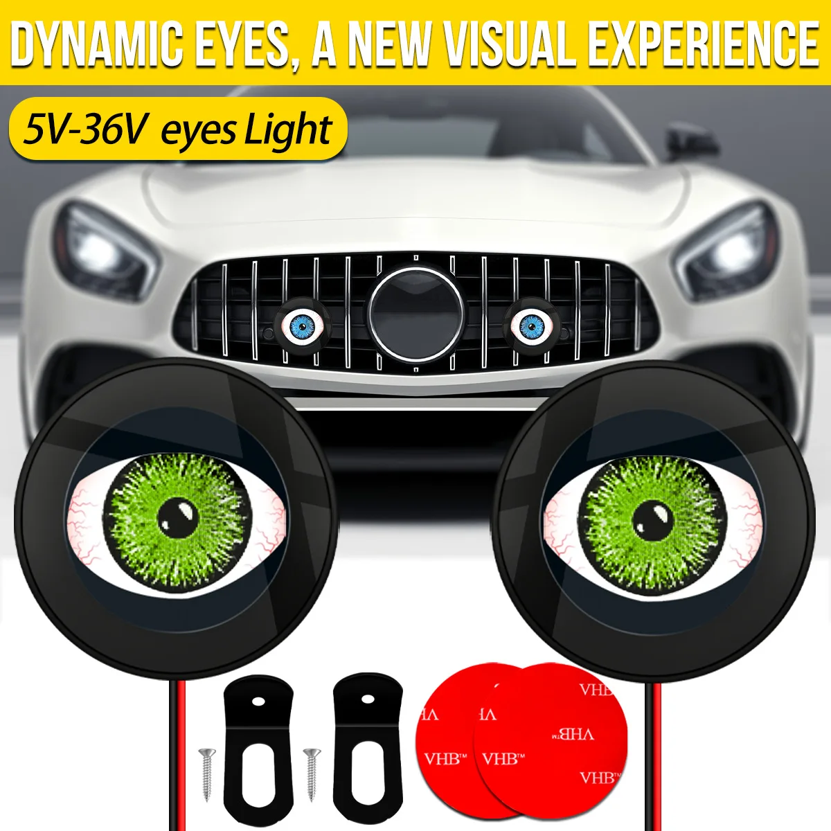

Evil Eye LED Light Retrofit Assembly Kits Car Dynamic Lights Motorcycle Decorative lights 3D Dynamic Devil Eye Auto Accessorie