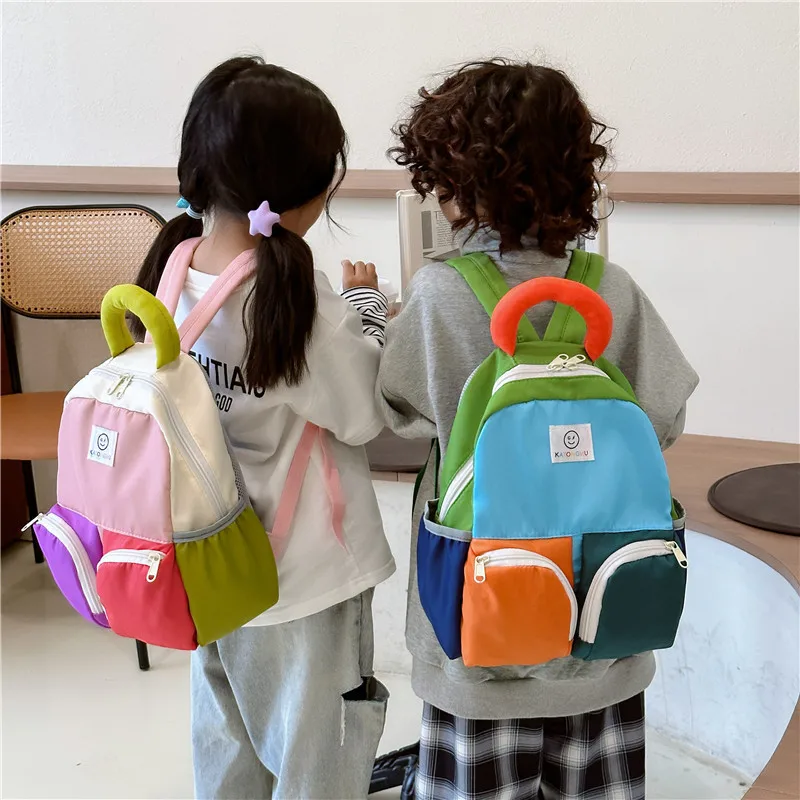 Children bag new kindergarten boys and girls backpack large capacity stylish all-match outdoor leisure bag trend