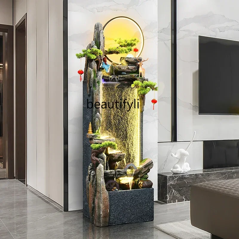 NQ Rockery floor running water ornament circulating water living room office feng shui wheel landscape housewarming opening gift