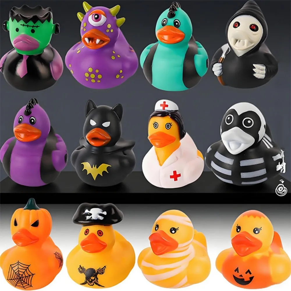 

Желтый Хэллоуин для ванной комнаты, мягкая утка, плюшевая игрушка для снятия стресса для детей, мягкая сенсорная игрушка для игр с водой, подарок 124