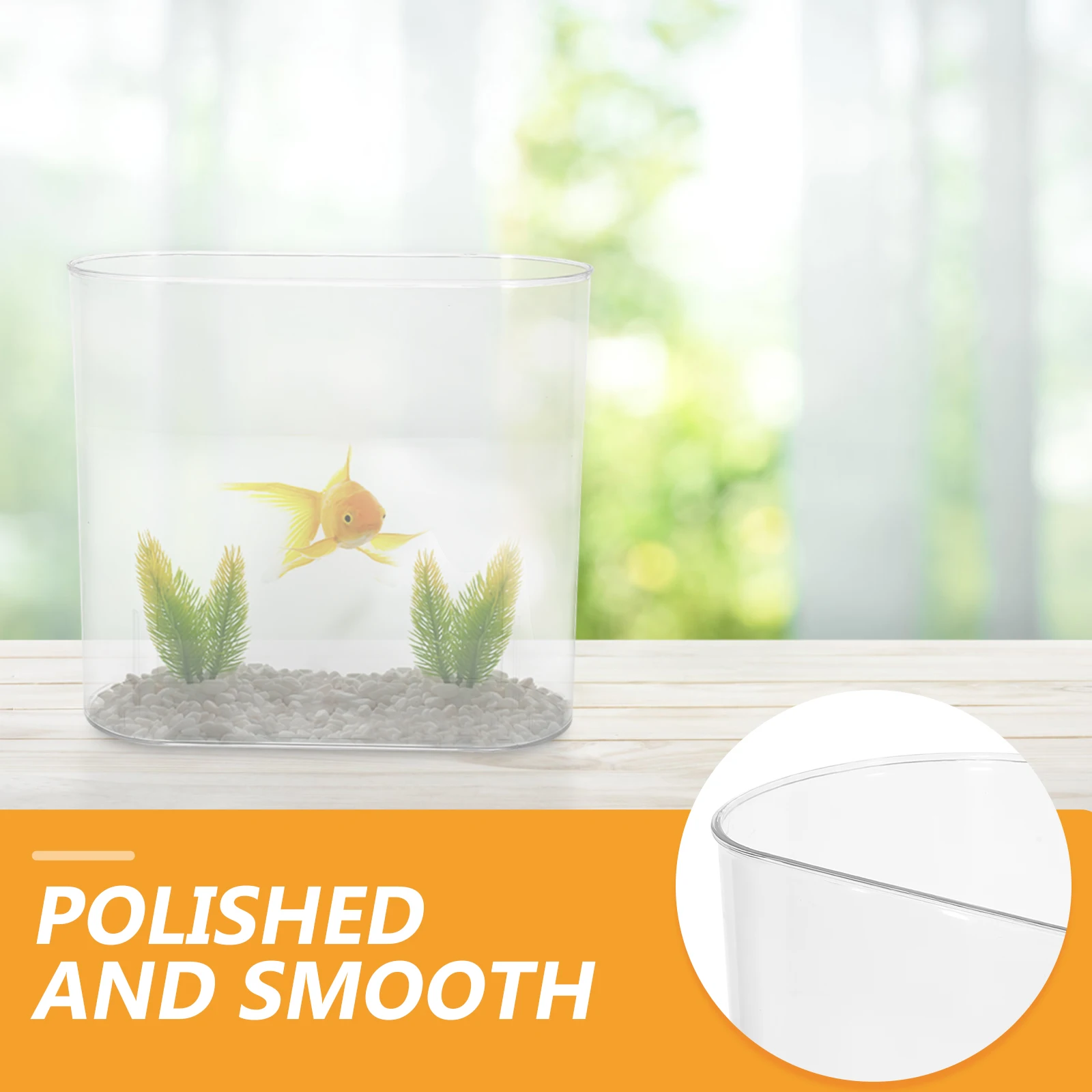 

Sturdy Transparent Plastic Bowl Durable Small Aquarium For Home Office Garden Wedding Desktop Fish Tank Portable Fish Living