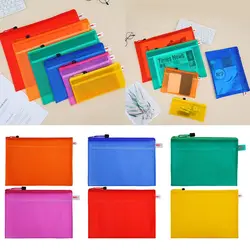 Soporte de papel transparente para oficina, bolsa de documentos con cremallera Simple, gran capacidad, carpeta de archivos A4, almacenamiento de datos, bolsa de lápices de PVC