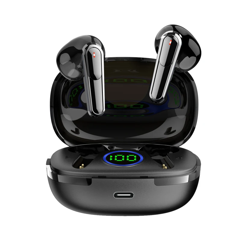 HiFi wireless earphones, low power consumption, LED digital display screen, IPX4 sweat resistant earphones, suitable for daily c