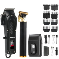 T9 Vintage Men's Electric Hair Clipper Beard Trimmer/Rechargeable Hair Cutting Machine With Nose Hair Trimmer Kit Boyfriend Gift 2
