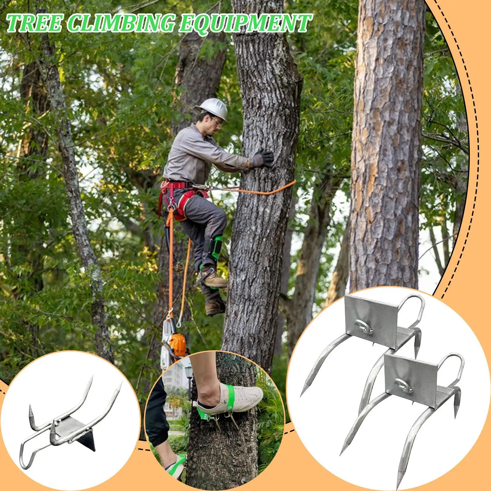 

Tree Climbing Tool Pole Climbing Spikes For Hunting Shoes Tree Steel Climbing Simple Picking Observation Fruit Use for Tree Work