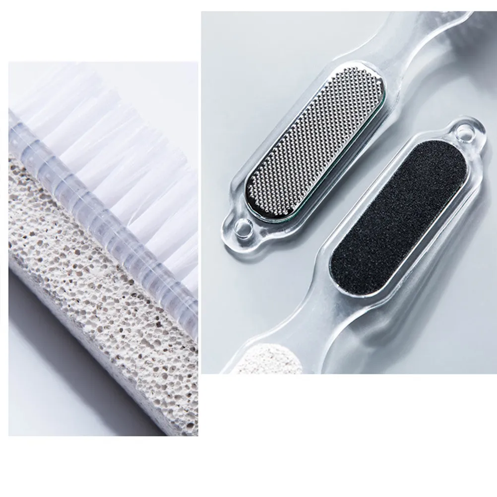3Pcs 4-in-1 Foot File Set Callus Remover Pedicure Tool with Metal Rasp Pumice Stone Sandlayer Brush for Smooth Feet At Home