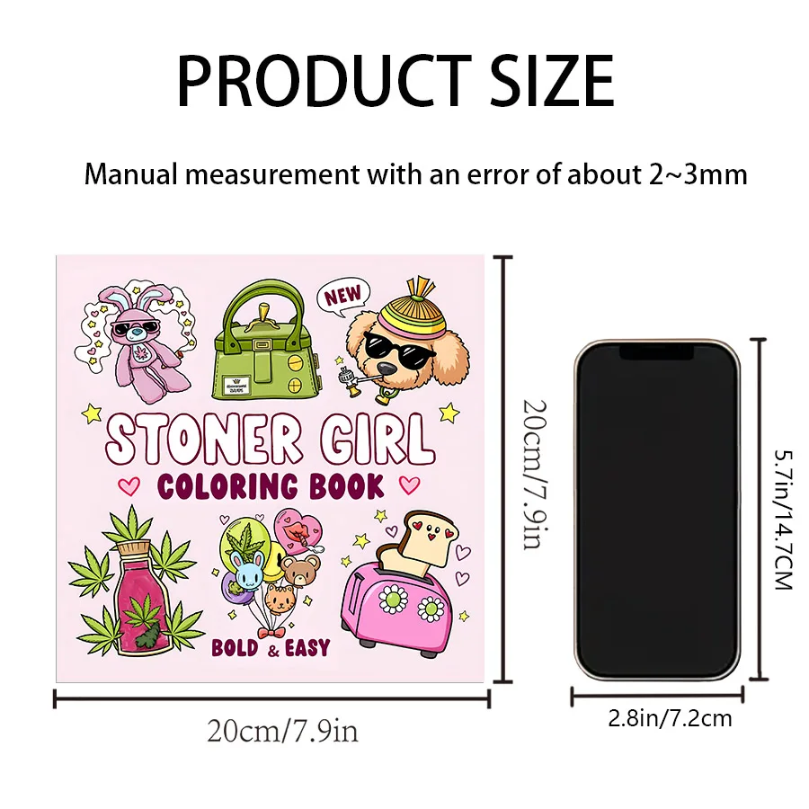 كتاب تلوين أنماط جريء وسهل من ستونر جيرل للبالغين، كتاب رسم لطيف، هدية مثالية للحفلات وأعياد الميلاد