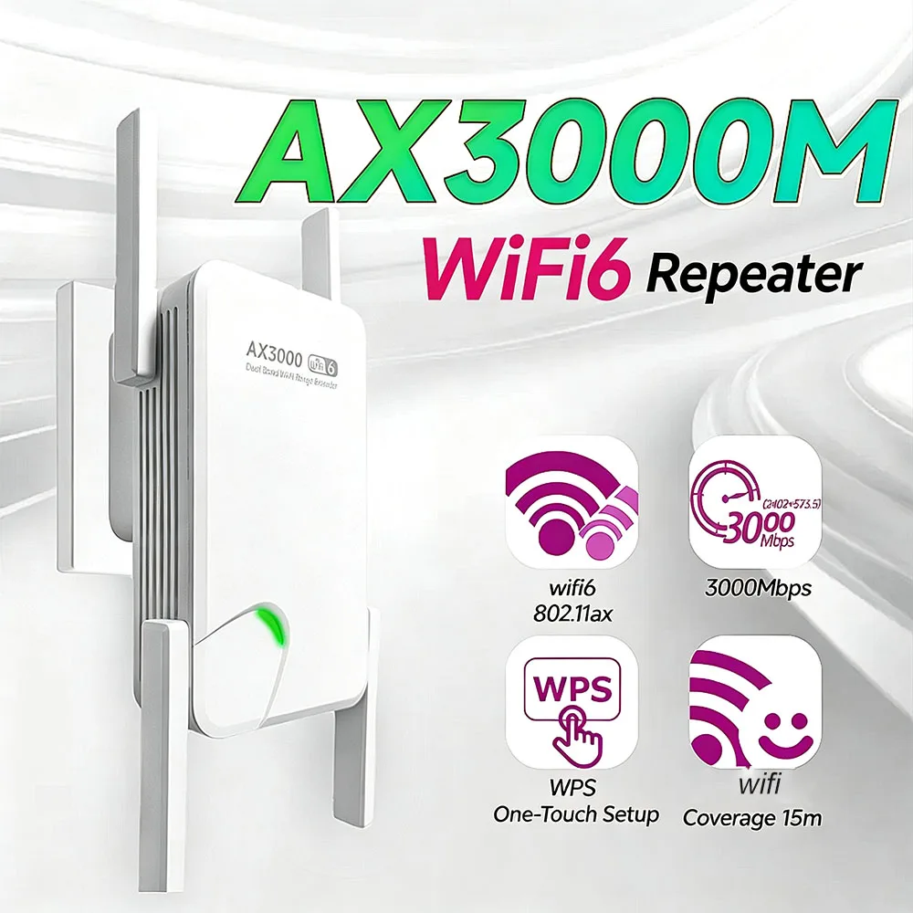 ax3000-wifi6-repeater-24g-5ghz-dual‑band-gigabit-port-wifi-extender-signal-booster-4-antennas-mu‑mimo-wps-setup-eu-uk-us-plug