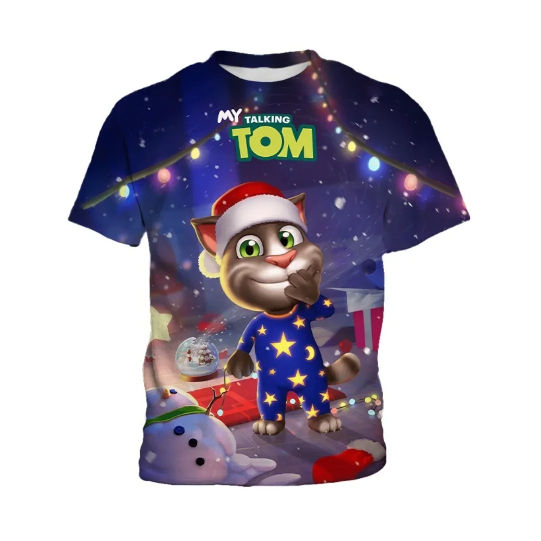 2026 Sommer AI My Talking Tom 3D-Druck Rundhals Kurzarm T-Shirts Komfortable Alltags-Freizeitmode Oberteile für Jungen und Mädchen – Detail 7