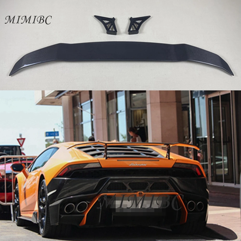 FOR 2014-2018 Lamborghini Huracan LP610 LP580 Spoiler Carbon Fiber Material V Style Trunk Cover Car Tuning Accsesories