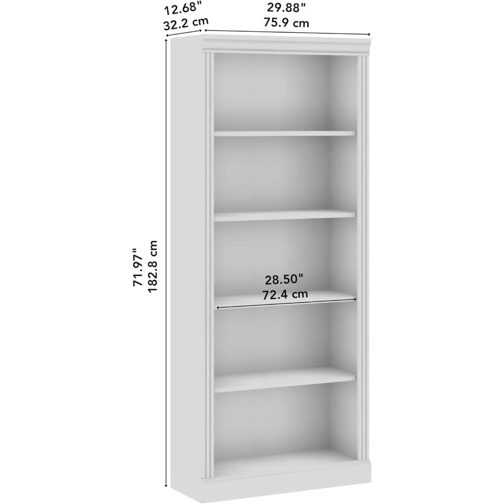 ตู้หนังสือทรงสูง 5 ชั้น รุ่น Large Harvest Cherry สำหรับจัดเก็บและจัดแสดงหนังสือที่บ้านและที่ทำงาน