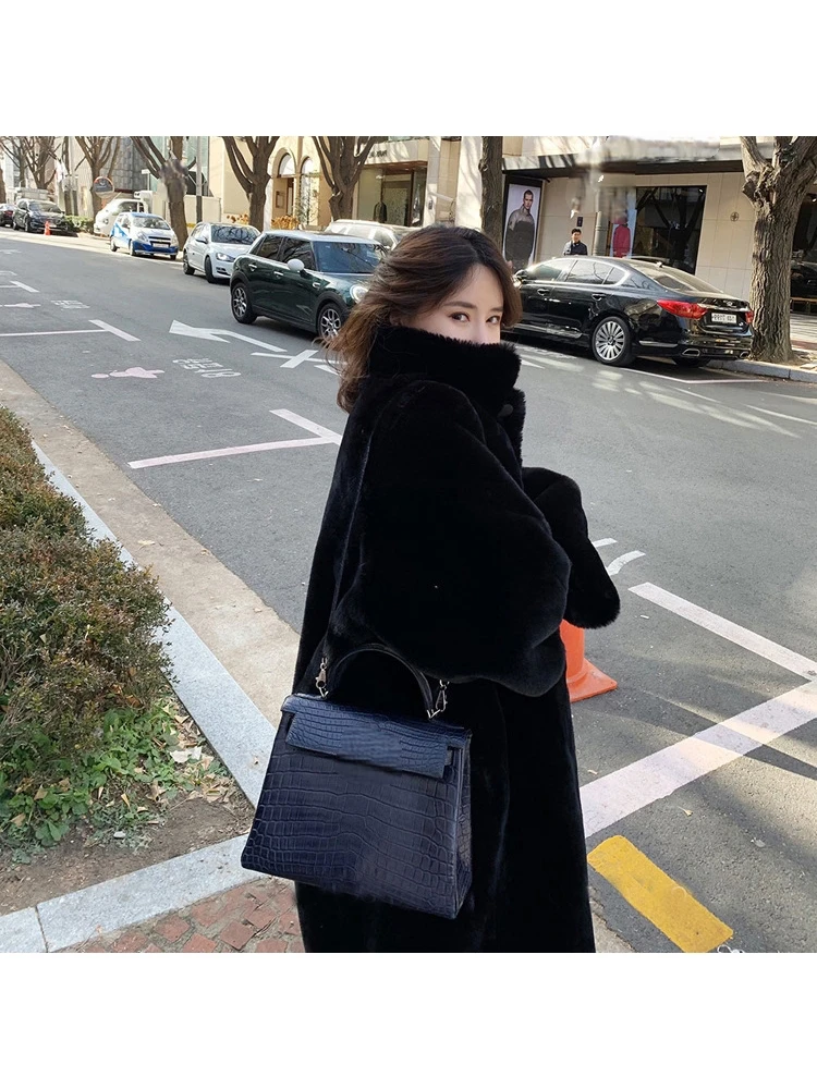 Francese delicato elegante romantico rosa moda confortevole tinta unita dolce inverno caldo morbido pelliccia sintetica pendolarismo incontri capispalla