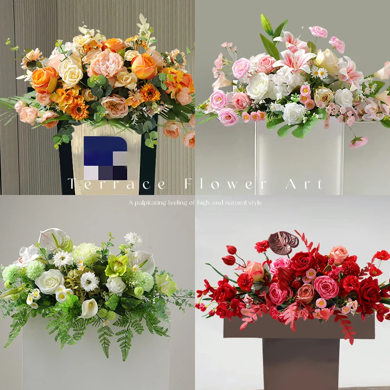 High end podium flowers, simulated flowers, speech stage bouquets, chairman stage, fake flowers, hanging style