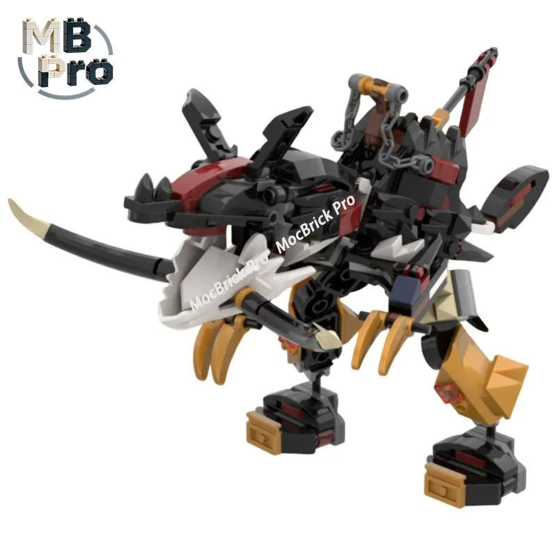 MOC Building Blocks Futuristic Cyber Hound Robot, Sci‑Fi Animal Mech DIY Assembly Brick Desktop Ornament