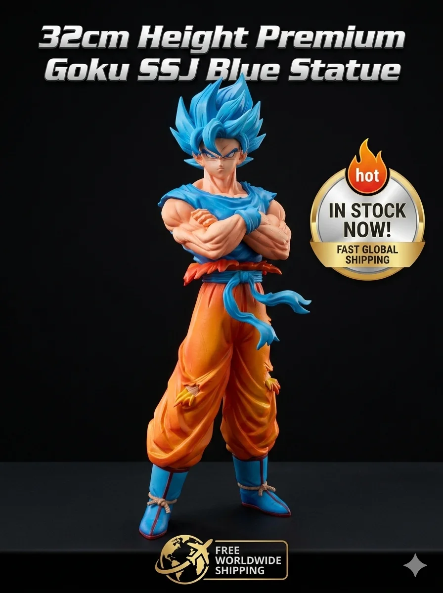 Figura de Goku SSJ Blue de 32 cm de Dragon Ball Z, Figuras de Acción de Anime Super Saiyan God, Estatua de PVC, Modelo Coleccionable, Juguetes, Regalos, En Stock