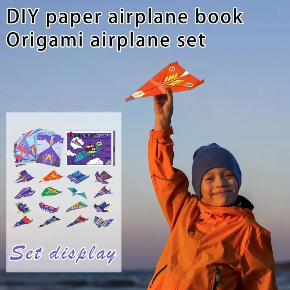 Paper Handmade Airplane Origami Montessori Folding Airplane Origami Set Art Learning 3D Versatile Paper Aircraft Toy
