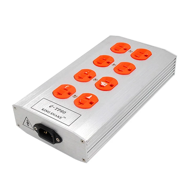 Aluminum Alloy 8 Hole HiFi Audio Power Filter CD Amplifier US Plug Socket Purifier Conditioner